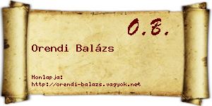 Orendi Balázs névjegykártya
